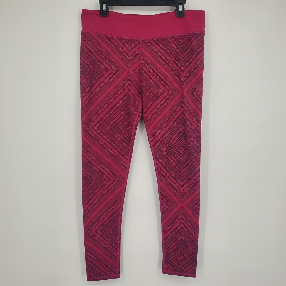 Fabletics Leggings Size XL Purple Print Stretch High Waisted Workout Yoga 134638